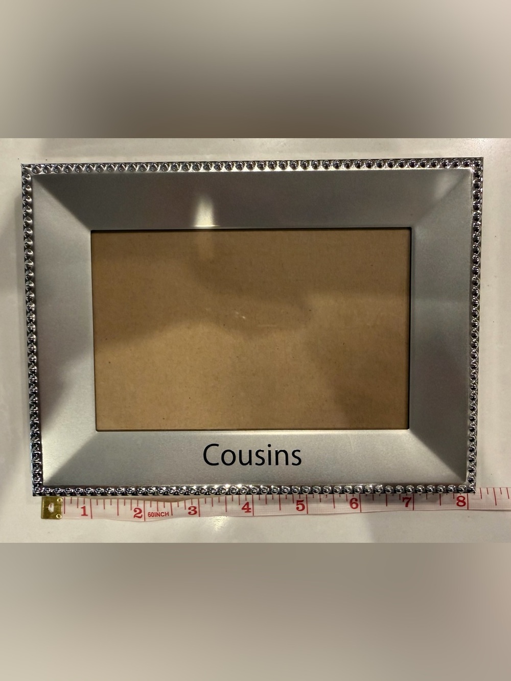 Malden Silver Photo Frame with Crystal Trim - 'Cousins'